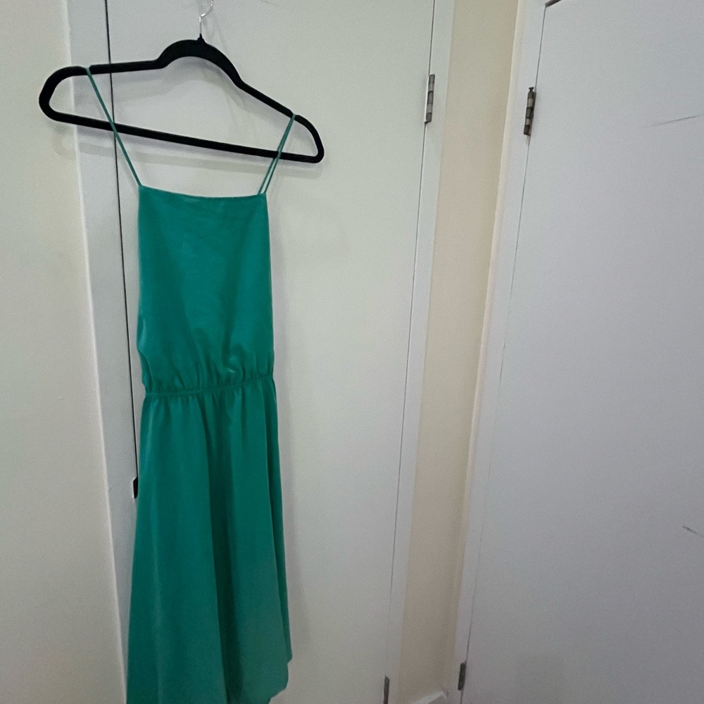 Elegant Teal Spaghetti Strap Dress